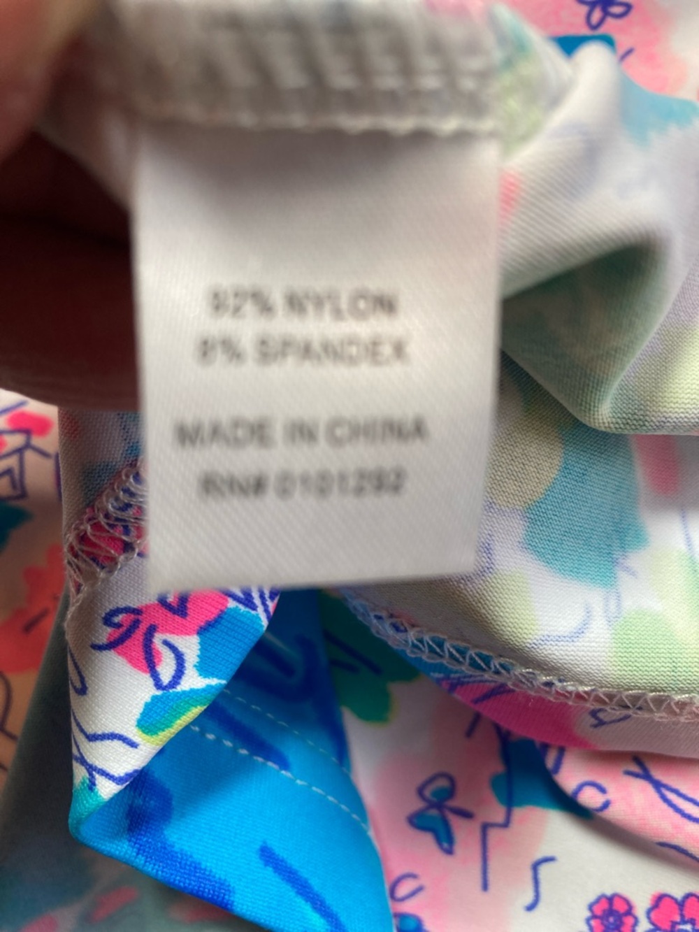 Lulu-B Sleeveless Island Print Top in Teal, Pink, Green, White - Picture 7 of 10